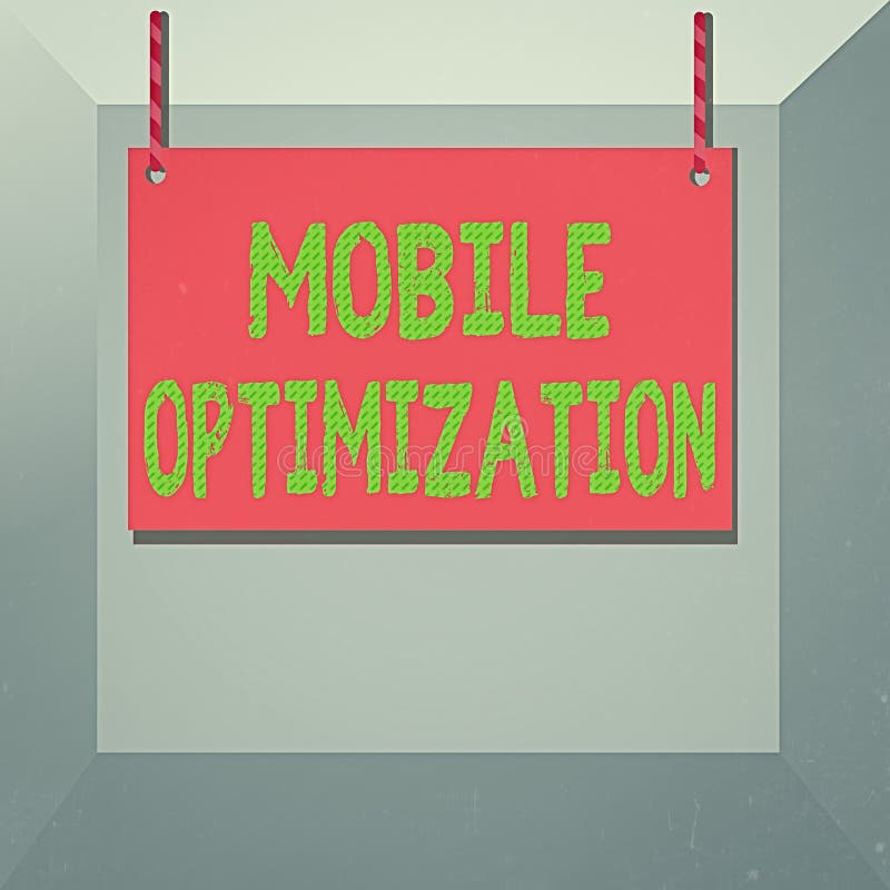 Ręka koncepcyjna przedstawiająca optymalizację mobilną. zdjęcie biznesowe przedstawiające zawartość witryny ponownie sformatowaną ilustracji