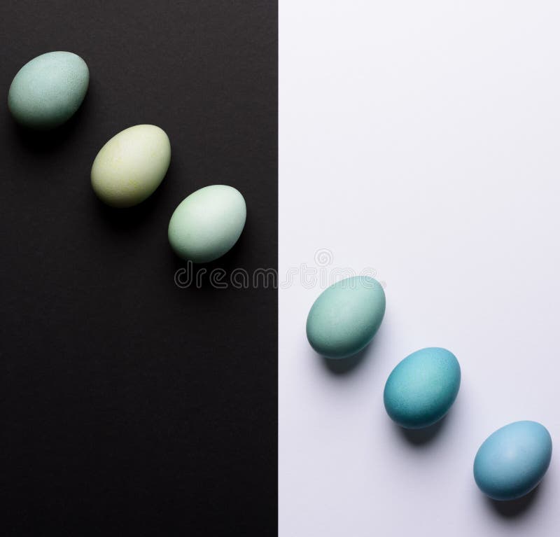 Ręka malował błękitnego Wielkanocnych jajek abstrakcjonistycznego minimalnego pojęcie wielkanoc szczęśliwy fotografia royalty free