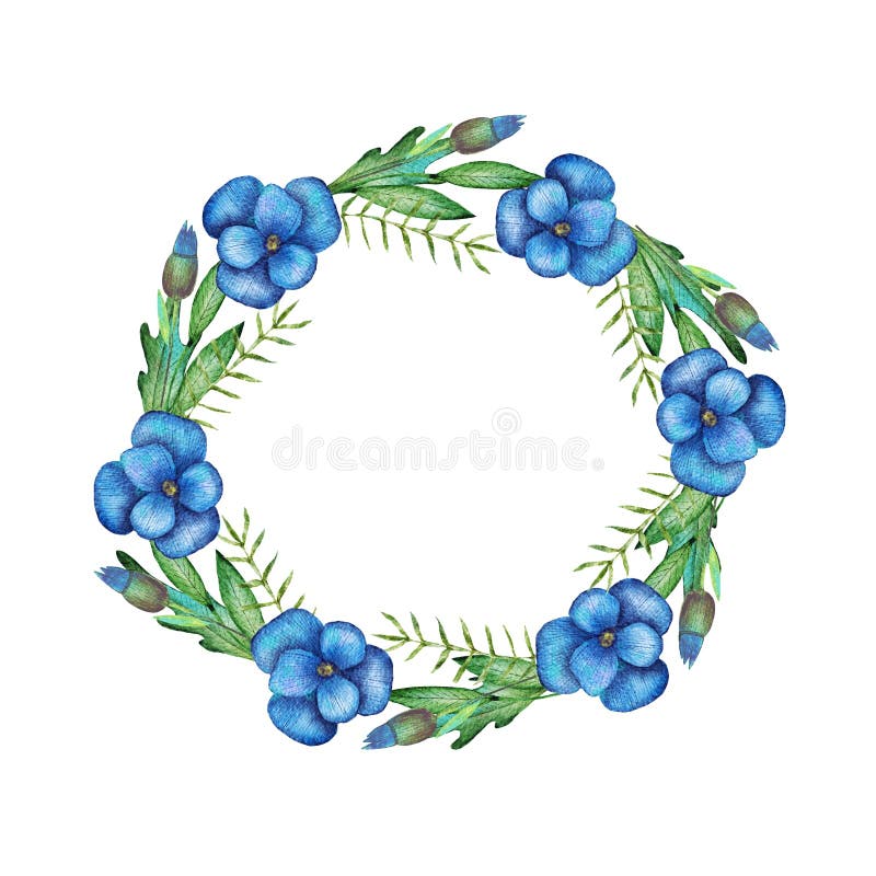 Ręka rysująca akwareli ilustracja Wianek z botanicznymi wiosna liśćmi greenfield elementy kwieciści projektów Doskonalić dla ilustracja wektor Ręka rysująca akwareli ilustracja Wianek z botanicznymi wiosna liśćmi greenfield elementy kwieciści projektów Doskonalić dla ilustracja wektor