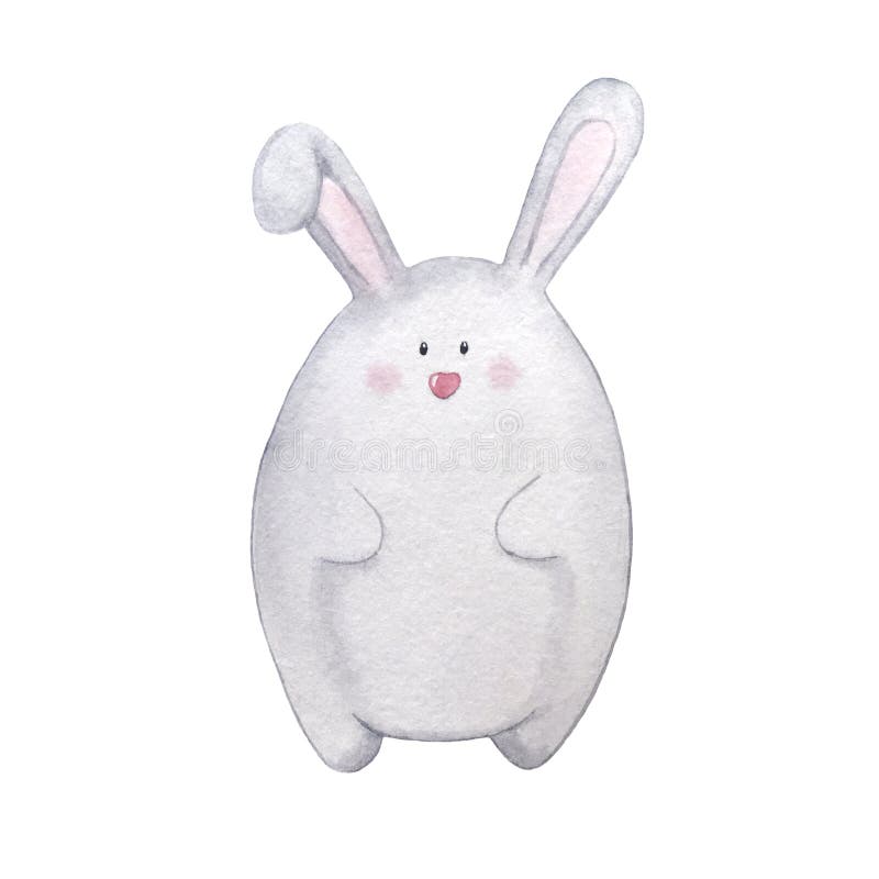 Ręka rysujący akwareli Easter popielaty królik ilustracji Ręka rysujący akwareli Easter popielaty królik ilustracji