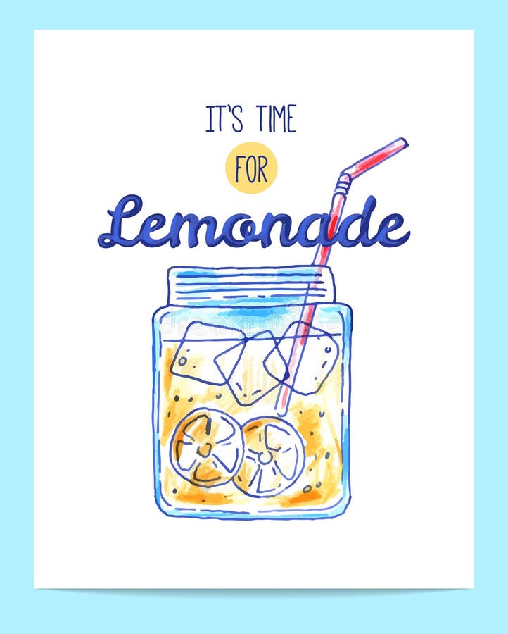 Ręka rysujący jaskrawy lemoniada plakat royalty ilustracja Ręka rysujący jaskrawy lemoniada plakat royalty ilustracja