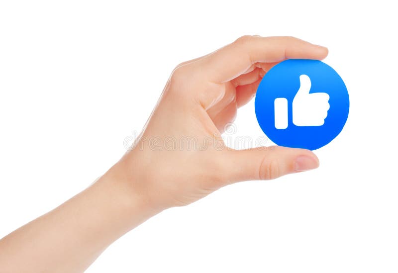 Ręka trzyma nowego Facebook Jak Empathetic Emoji reakcja royalty ilustracja Ręka trzyma nowego Facebook Jak Empathetic Emoji reakcja royalty ilustracja