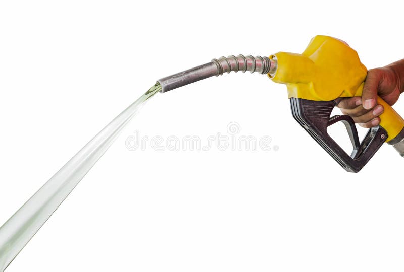 Ręka trzyma paliwowego nozzle marnowania gaz obrazy stock Ręka trzyma paliwowego nozzle marnowania gaz obrazy stock