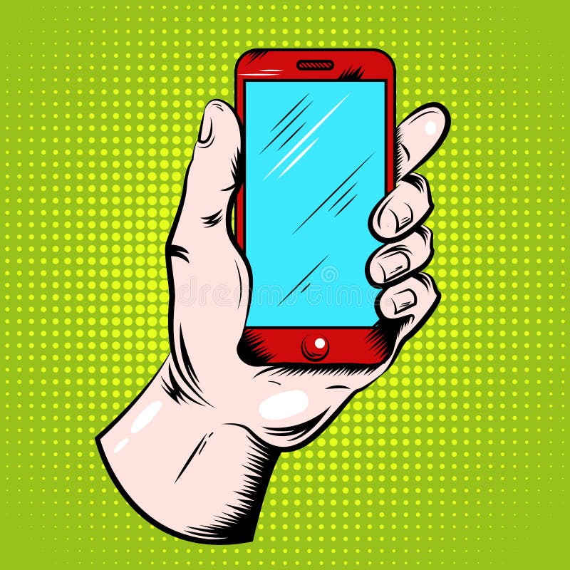 Ręka Trzyma Smartphone wystrzału sztuki projekt ilustracji Ręka Trzyma Smartphone wystrzału sztuki projekt ilustracji