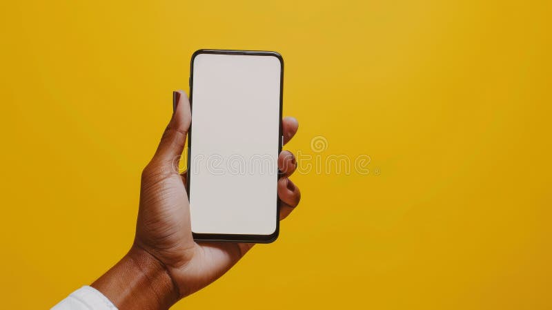Ręka trzymająca smartfon. generowane przez algorytmy sztuczne zdjęcia stock