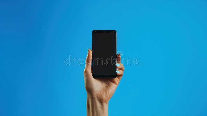 Ręka trzymająca smartfon. generowane przez algorytmy sztuczne zdjęcia royalty free