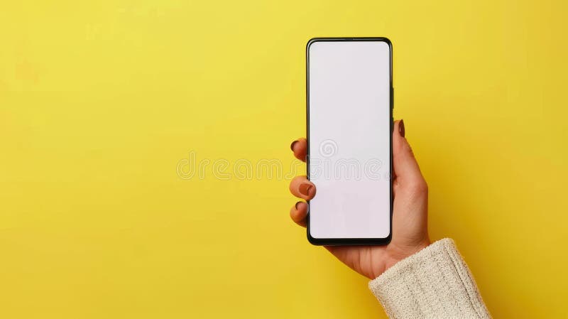 Ręka trzymająca smartfon. generowane przez algorytmy sztuczne zdjęcie stock