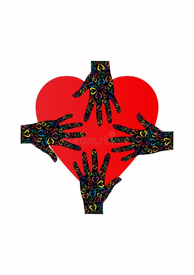 Ręki I serca logo miłość I poparcie, ilustracja wektor Ręki I serca logo miłość I poparcie, ilustracja wektor
