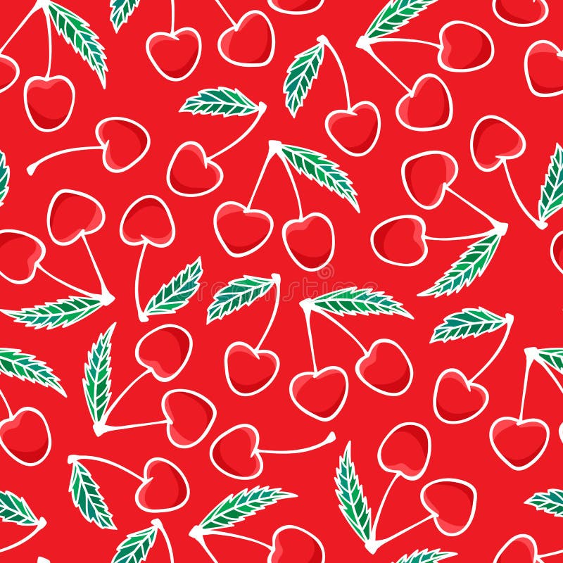 Ręki mody rysunkowego Czereśniowego jagodowego nakreślenia bezszwowy wzór odizolowywający na czerwonym tle Wektorowy ilustracyjny ilustracja wektor Ręki mody rysunkowego Czereśniowego jagodowego nakreślenia bezszwowy wzór odizolowywający na czerwonym tle Wektorowy ilustracyjny ilustracja wektor