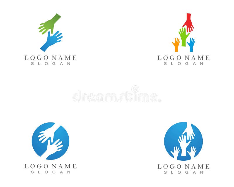 Ręki pomocy logo i symbolu szablon