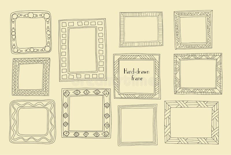 Ręki rysować ramy ustawiać Kreskówka grka styl Wektorowi dividers, gra ilustracja wektor Ręki rysować ramy ustawiać Kreskówka grka styl Wektorowi dividers, gra ilustracja wektor