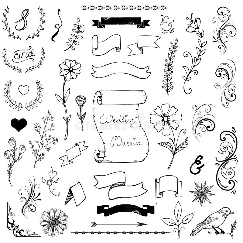 Ręki Rysujący Doodle Ampersands, krzywy, książka kąty ilustracja wektor Ręki Rysujący Doodle Ampersands, krzywy, książka kąty ilustracja wektor