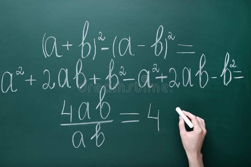 Ręki writing maths formuły zdjęcie royalty free