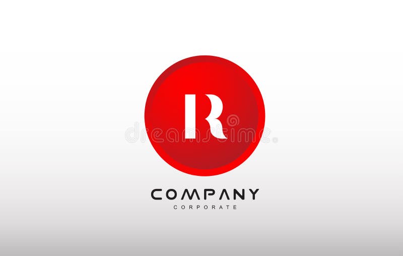 R信件字母表红色圈子小点商标传染媒介设计 皇族释放例证