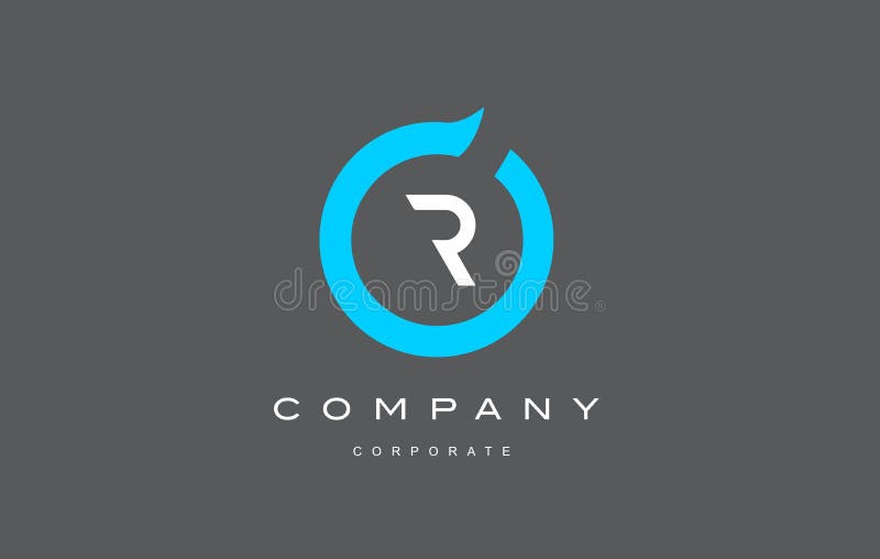 R信件字母表蓝色圈子商标传染媒介设计 向量例证