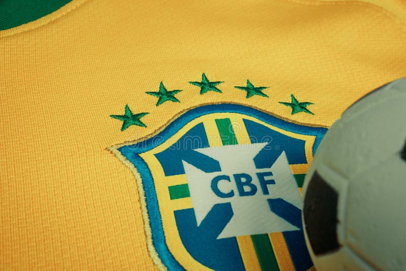 A close up of the logo on a soccer jersey photo – Free Brazil Image on  Unsplash