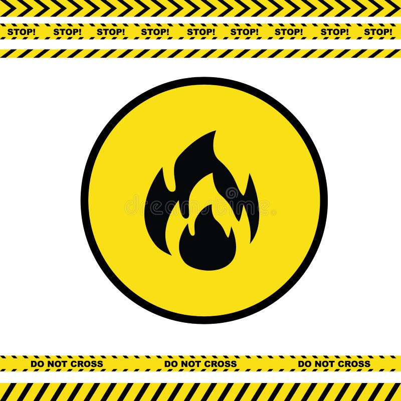 Emblema de chama vermelha sinal de fogo símbolo de perigo