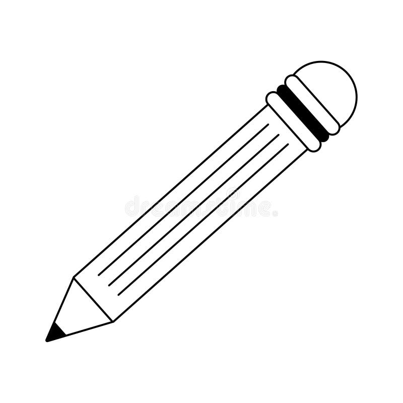 Símbolo Del Dibujo De Lápiz Aislado En Blanco Y Negro Ilustración del  Vector - Ilustración de concepto, aislado: 143390935