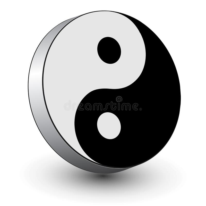 Símbolo Del Logotipo 3D Yin Yang Ilustración del Vector - Ilustración de  suerte, gris: 108576893