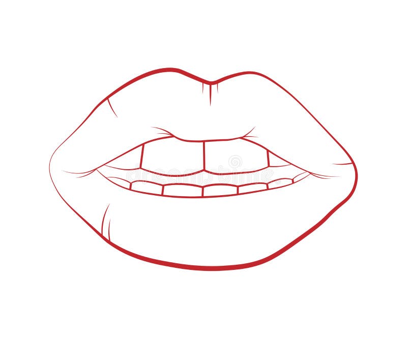 sorria com ícone linear de lábios femininos. ilustração de linha fina. rosto  beijando. símbolo de contorno. desenho de contorno isolado de vetor 3761116  Vetor no Vecteezy