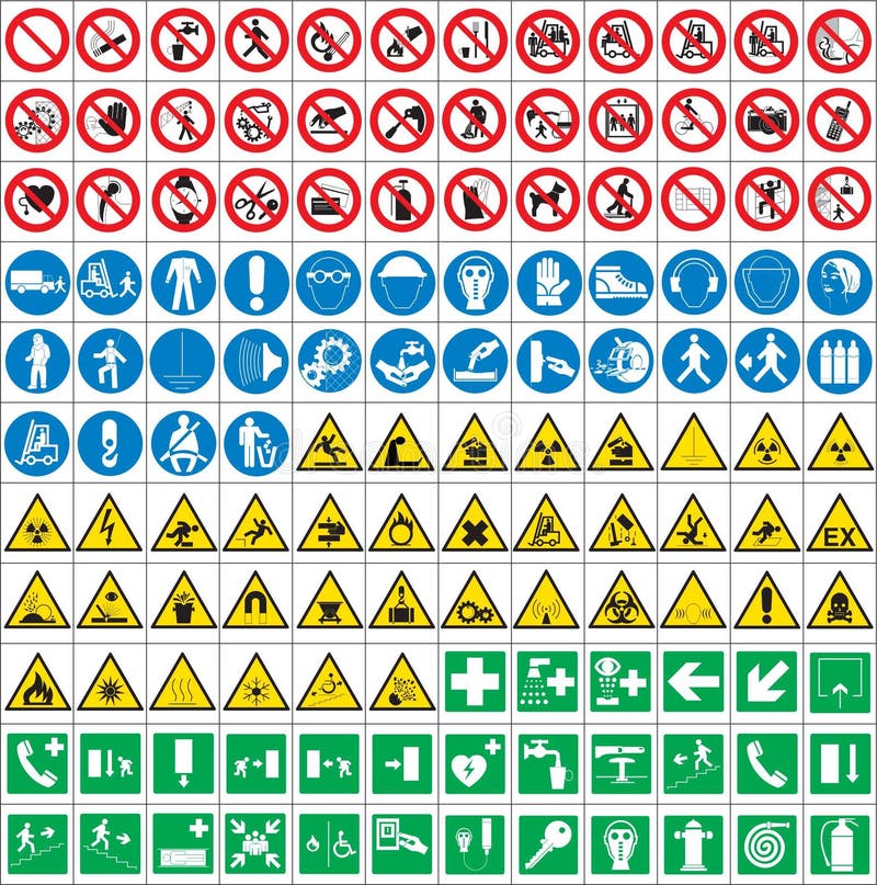 Conjunto De Sinais De Proibição Iso 7010 Ilustração do Vetor - Ilustração  de protetor, vetor: 258275796