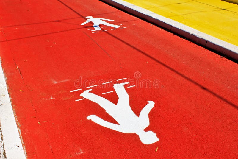 Símbolo Para Peões, Pista De Peões Em Construção. Foto de Stock - Imagem de  inclua, asfalto: 189089000