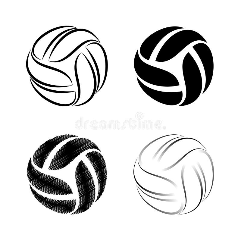 Icono Lineal De Una Pelota De Voleibol Aislada Y Simbolizada
