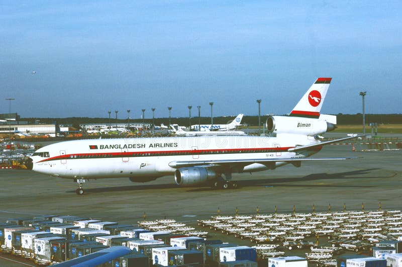 S2aco biman bangladesh mcdonnell douglas dc1030 cn 46993 ln 263. takem nel giugno 1990 a frankfort fra. fotografie stock libere da diritti