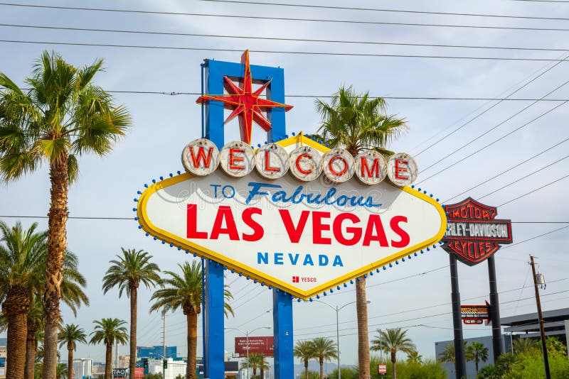 S?awny powitanie Bajecznie Las Vegas znak USA obrazy stock S?awny powitanie Bajecznie Las Vegas znak USA obrazy stock