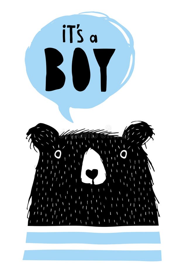 It`s a Boy Hand Drawn Vector Illustration. royalty free illustration