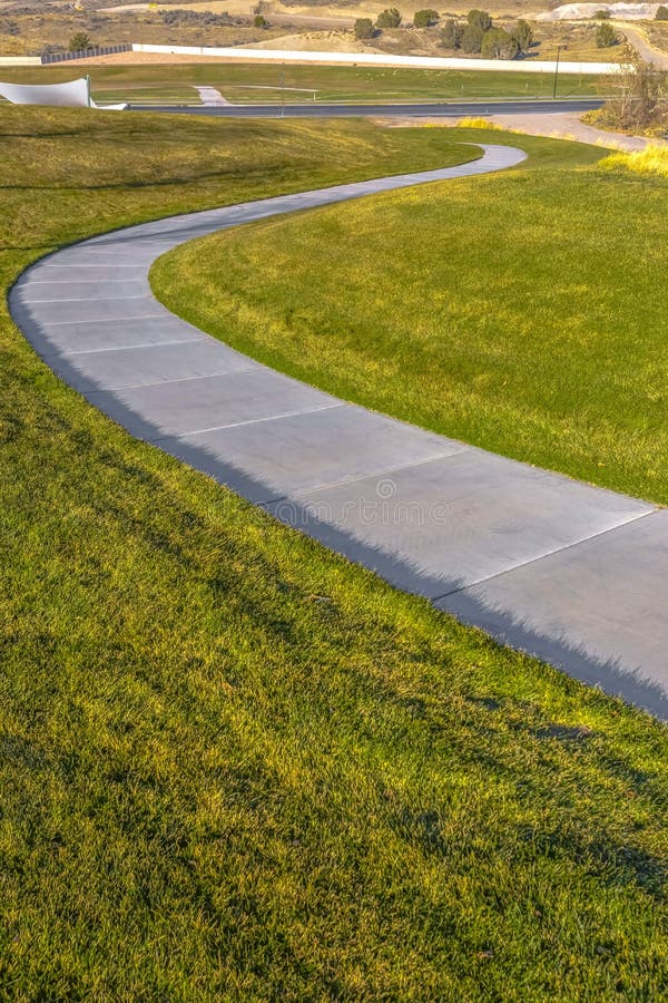 Curve sidewalk in the park stock image. Image of background - 14313897