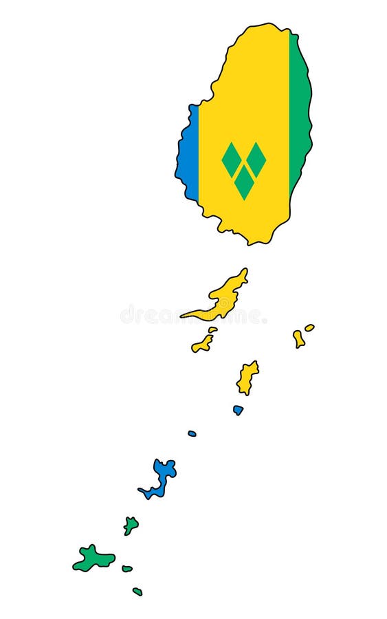 ` S de Saint Vincent y granadinas Mapa del ` s de Saint Vincent y de la granadina stock de ilustración ` S de Saint Vincent y granadinas Mapa del ` s de Saint Vincent y de la granadina stock de ilustración