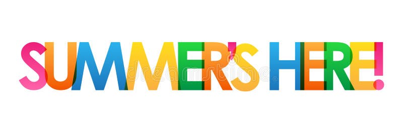 ` S DO VERÃO AQUI! bandeira de sobreposição colorida do vetor das letras ilustração do vetor ` S DO VERÃO AQUI! bandeira de sobreposição colorida do vetor das letras ilustração do vetor