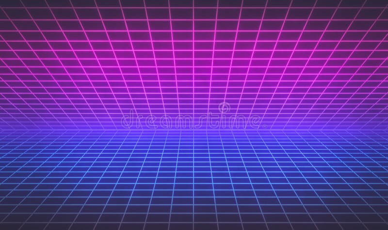 80s-format Retro Futurism Sci-Fi-bakgrund abstrakt ljusnande neonstödraster Lämplig för banderoll, affischdesign 3d-återgivning stock illustrationer 80s-format Retro Futurism Sci-Fi-bakgrund abstrakt ljusnande neonstödraster Lämplig för banderoll, affischdesign 3d-återgivning stock illustrationer