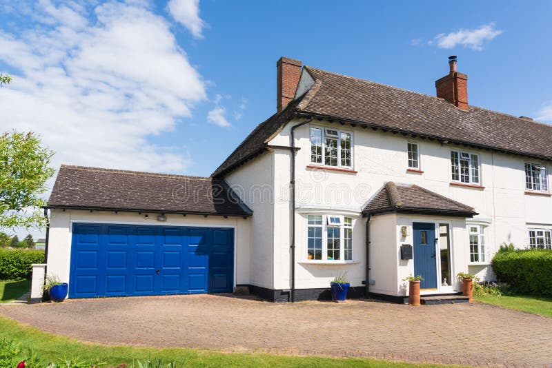 1920`s Former council house with drive. Hertfordshire. UK