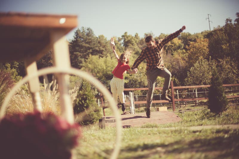 It`s a fun day out stock image. Image of female, jumping 162389795