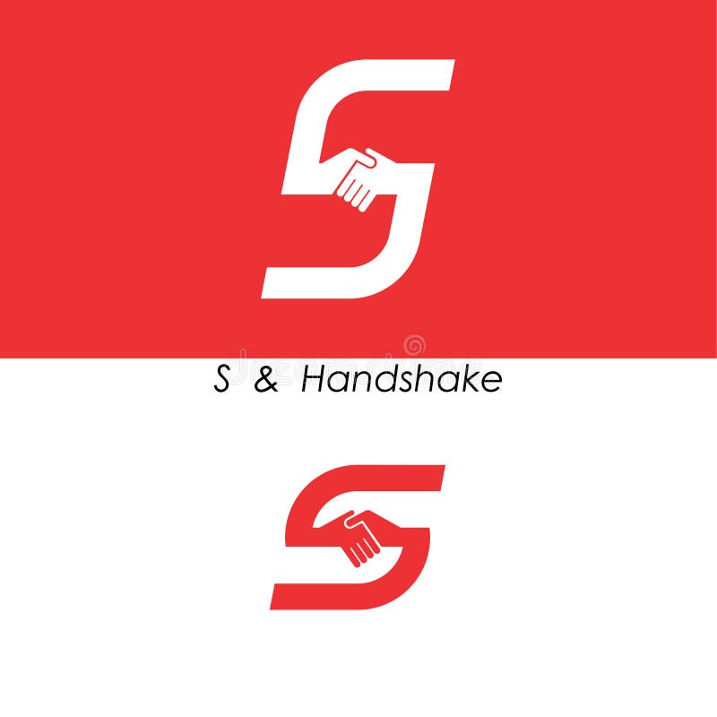 S - Letter abstract icon & hands logo design vector template. Teamwork and Partnership concept. Business offer and Deal symbol. vector illustration