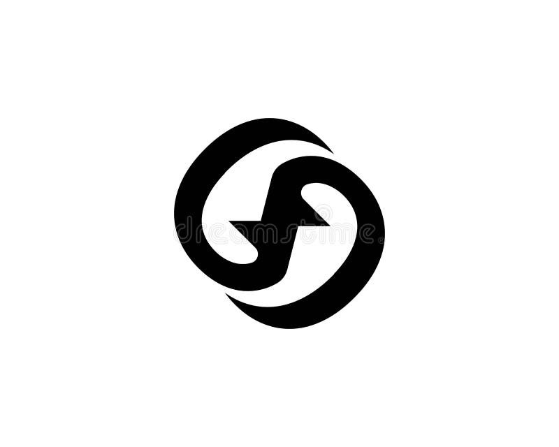 S letter infinity icon logo stock illustration