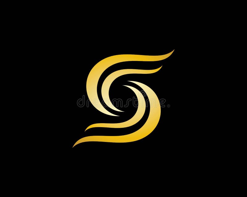 Gold S letter logo stock illustration