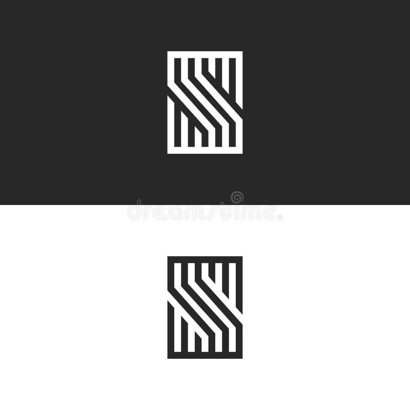 S letter monogram, initial identity logo or gothic symbol, linear simple logotype for individual business card royalty free illustration