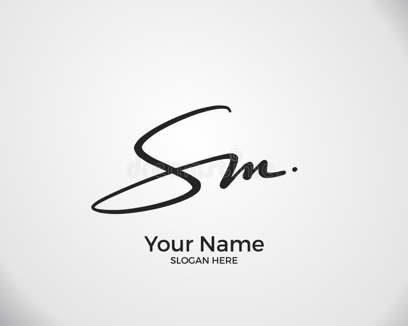 S M SM Initial Logo Signature Vector. Handwriting Concept Logo. Stock