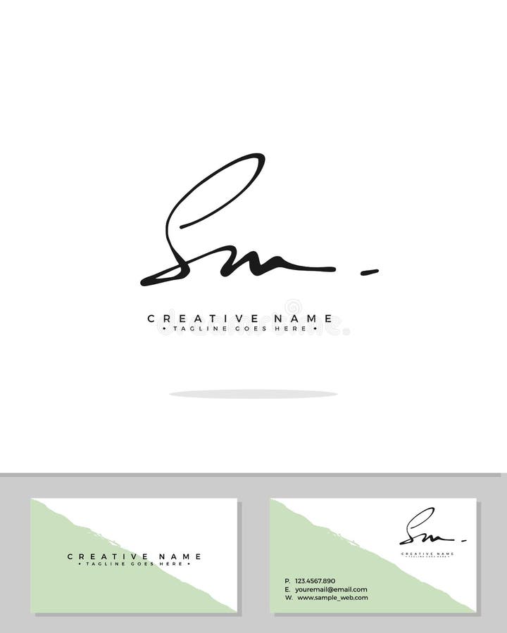 S M SM Initial Logo Signature Vector. Handwriting Concept Logo Stock