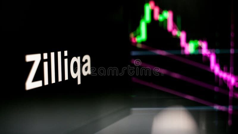 S?mbolo de Zilliqa Cryptocurrency O comportamento das trocas do cryptocurrency, conceito Tecnologias financeiras modernas foto de stock S?mbolo de Zilliqa Cryptocurrency O comportamento das trocas do cryptocurrency, conceito Tecnologias financeiras modernas foto de stock