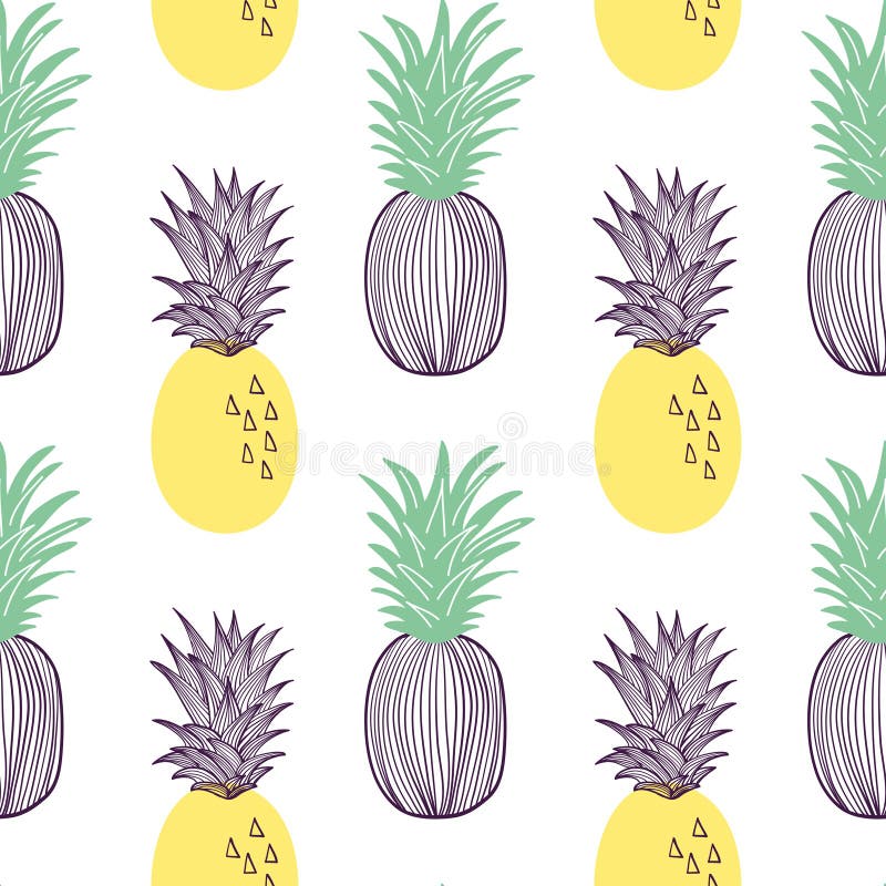 S?ml?s modell av ananas Tropiska frukt och skiva av exitix Ställde den utdragna illustrationen in för vektorhanden i modern moder vektor illustrationer S?ml?s modell av ananas Tropiska frukt och skiva av exitix Ställde den utdragna illustrationen in för vektorhanden i modern moder vektor illustrationer