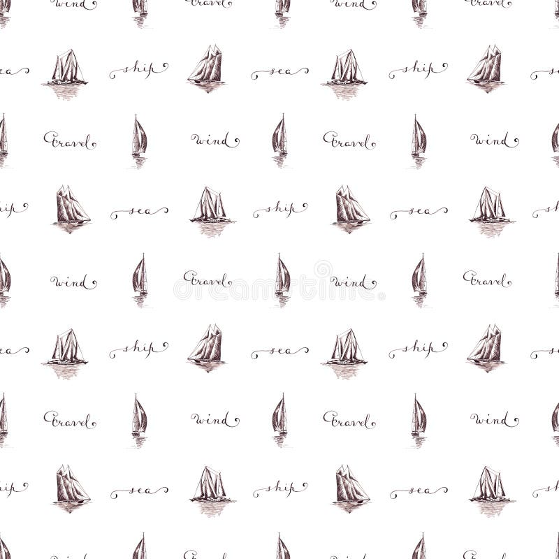 S?ml?s modell som seglar yachter och skepp i grafisk stil som g?ras med brunt f?rgpulver stock illustrationer S?ml?s modell som seglar yachter och skepp i grafisk stil som g?ras med brunt f?rgpulver stock illustrationer