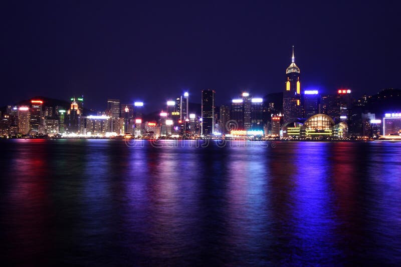 's nachts de Horizon van Hongkong