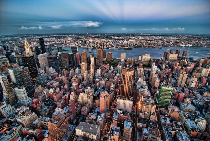 's nachts de Stad van New York royalty-vrije stock foto 's nachts de Stad van New York royalty-vrije stock foto