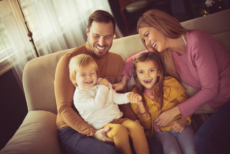 It`s not family bonding time without a bit of fun royalty free stock image It`s not family bonding time without a bit of fun royalty free stock image