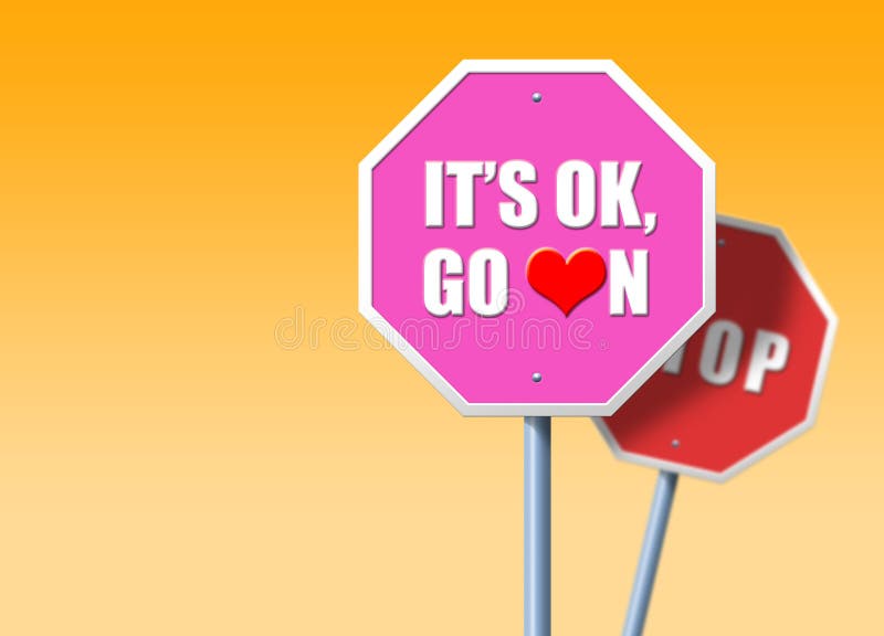 It's OK, Go On vector illustration It's OK, Go On vector illustration