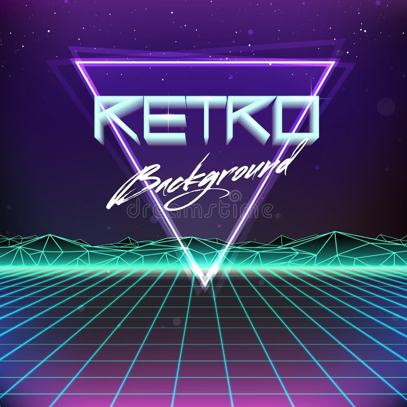 80s Retro Futurism Sci-Fi Background vector illustration